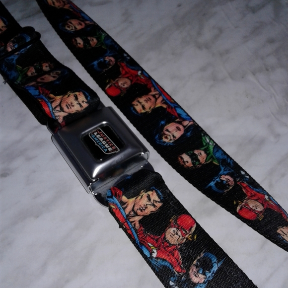 Buckle Down DC COMICS Seatbelt Belt JUSTICE LEAGUE Adjustable Batman superman - Picture 4 of 4